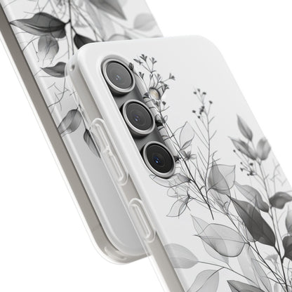Veined Leaves Gray Samsung S24 Case - Soft