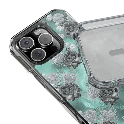 Teal Floral Elegance iPhone Case - Impact