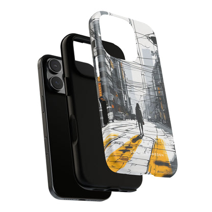 Urban Noir Streetscape iPhone 16 - Tough Phone Case