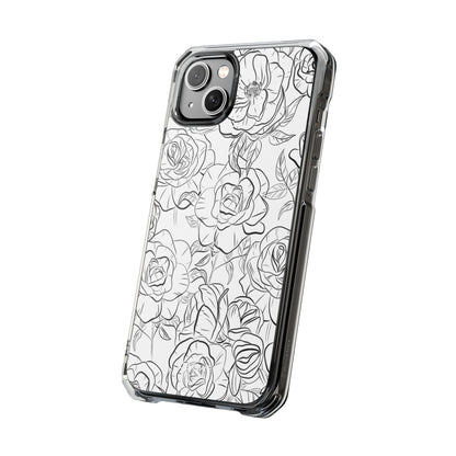 Intricate Rose Sketches iPhone Case - Impact