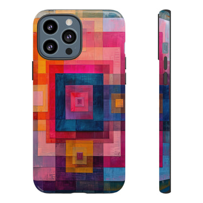 Center-Out Pastel Squares - Protective Phone Case