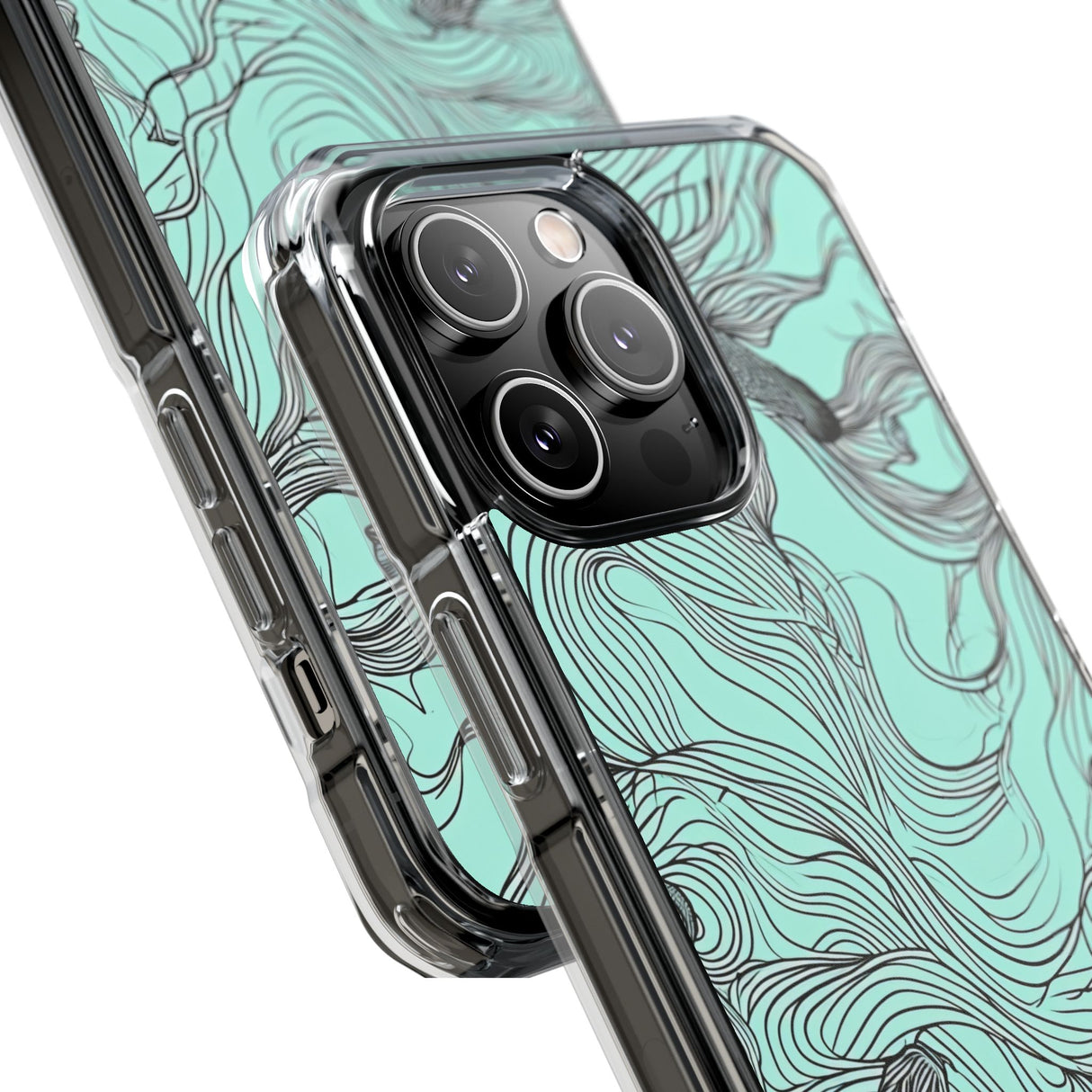 Aqua Serenity – Handyhülle für iPhone (Clear Impact – Magnetisch)