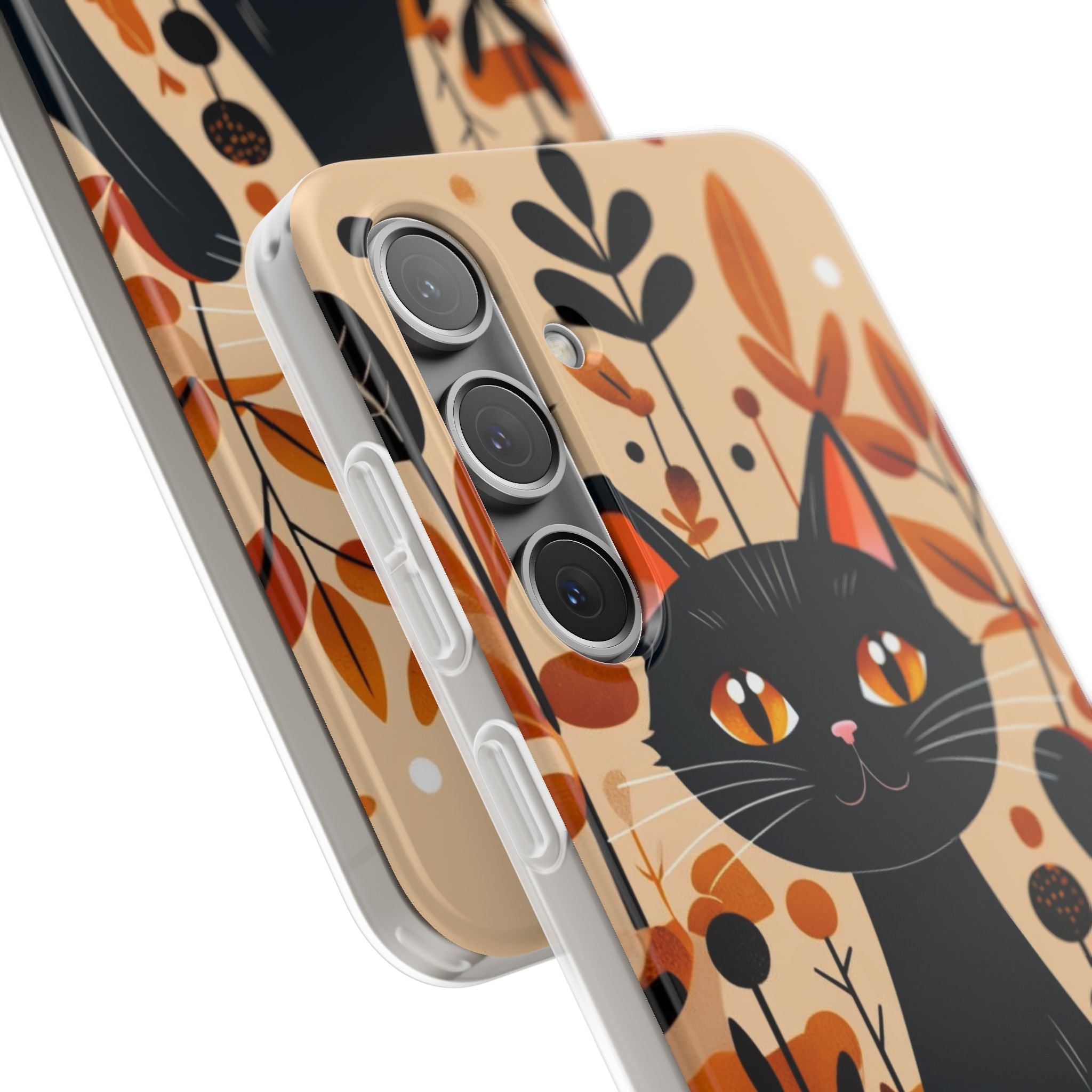Black Cat Glow Samsung S24 Plus Case - Soft