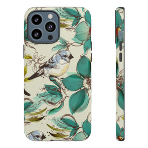 Cute Flowers and Birds iPhone case (Protective) - Protective Phone Case