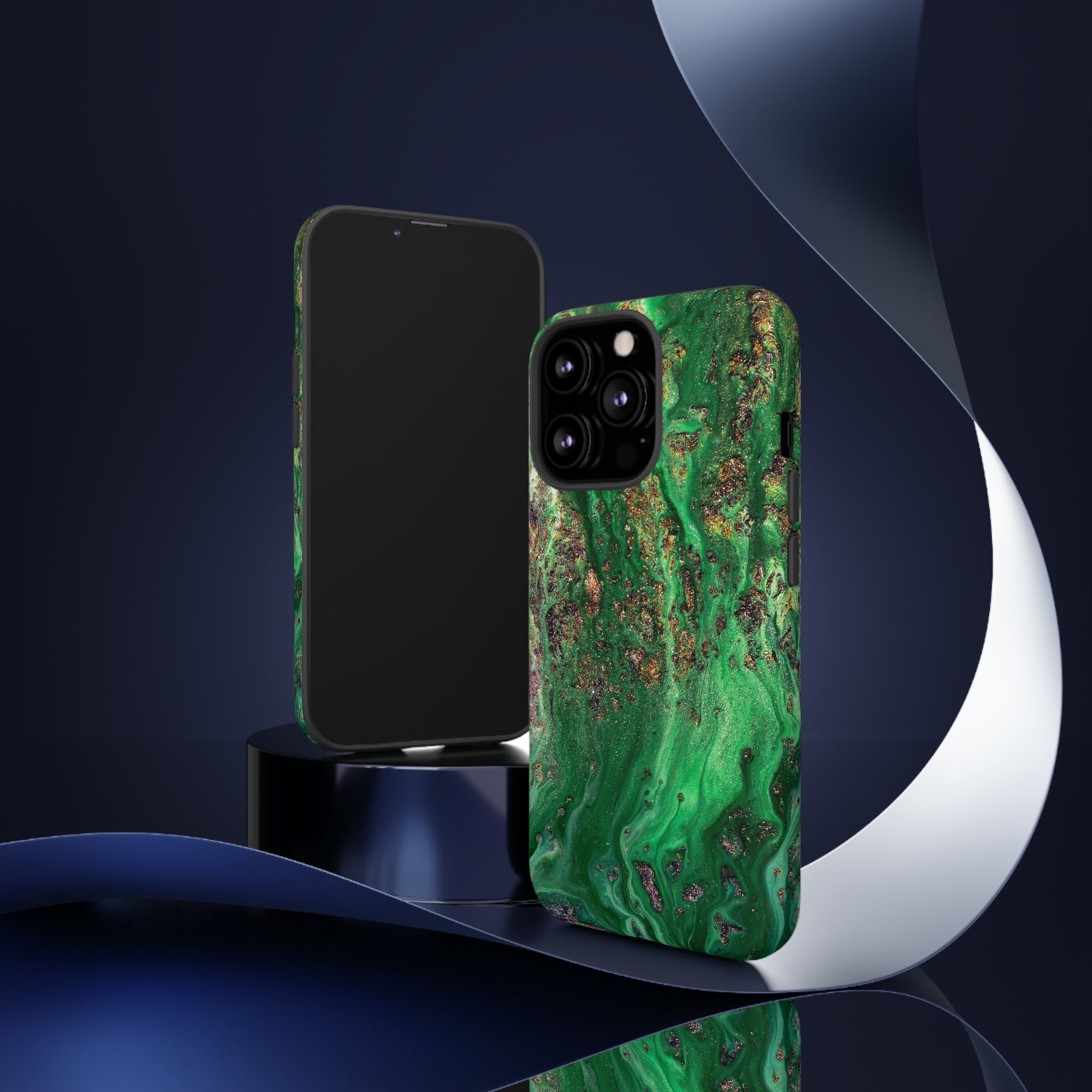 Green Sparkle Ink Art - Protective Phone Case