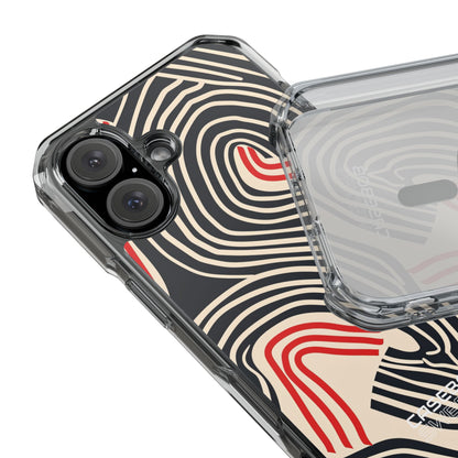 Wavy Red Flow iPhone 16 - Impact Clear+