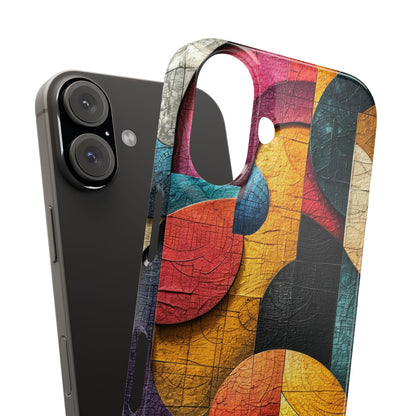 Vibrant Geometric Art - Slim iPhone 16 Phone Case