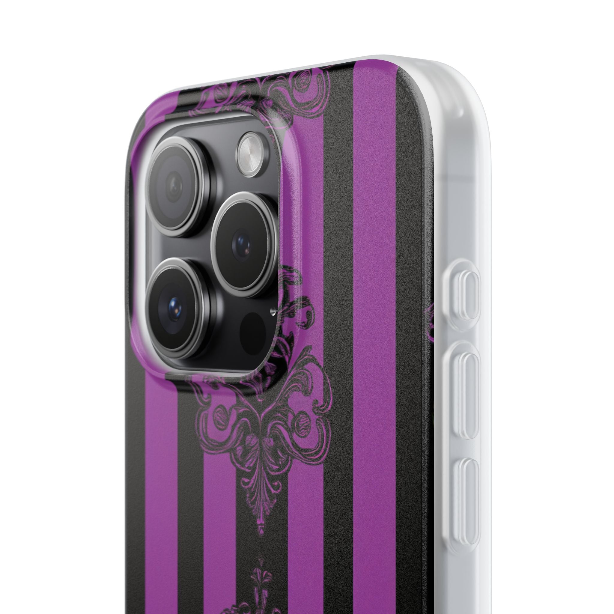 Damask Elegance Purple iPhone 15 Pro Case - Soft