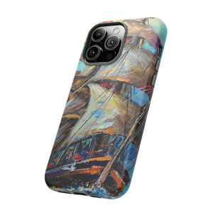 Oil painting - Sailboat - Protective Phone Case