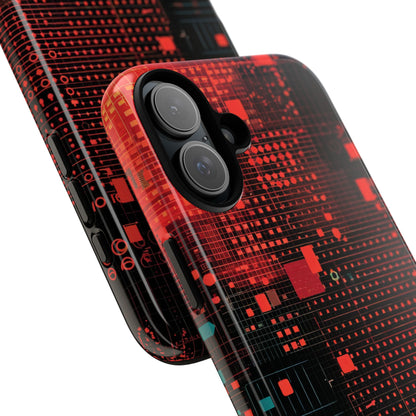 Crimson Circuit iPhone 16 Plus Case - Tough