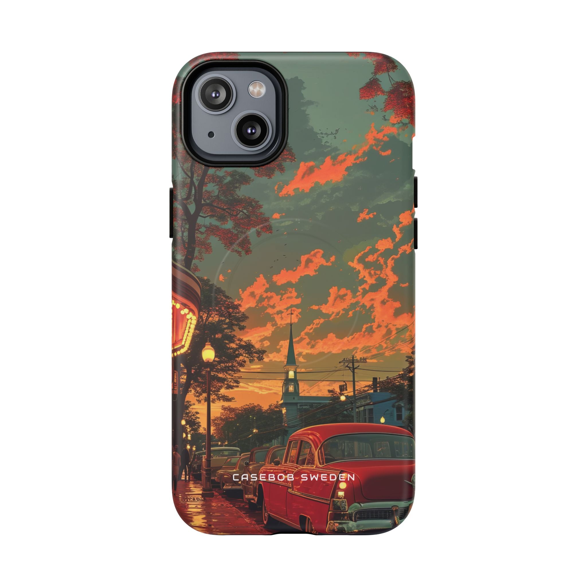 Mid-Century Nostalgia Streetscape iPhone 14 | Tough+ Phone Case