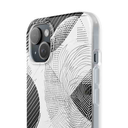 Geometric Monochrome Flow iPhone 15 - Flexi Phone Case