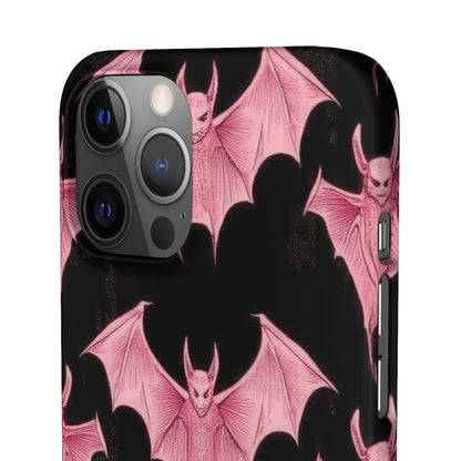 Gothic Pink Bats Aflame iPhone 12 - Slim Phone Case