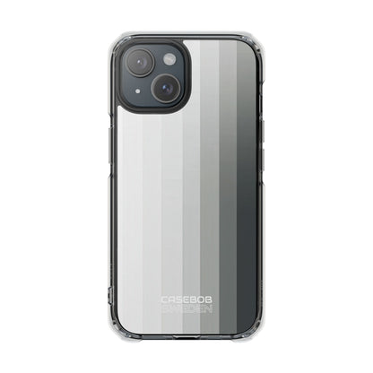 Silver Gradient Stripes iPhone 15 - Impact Clear+