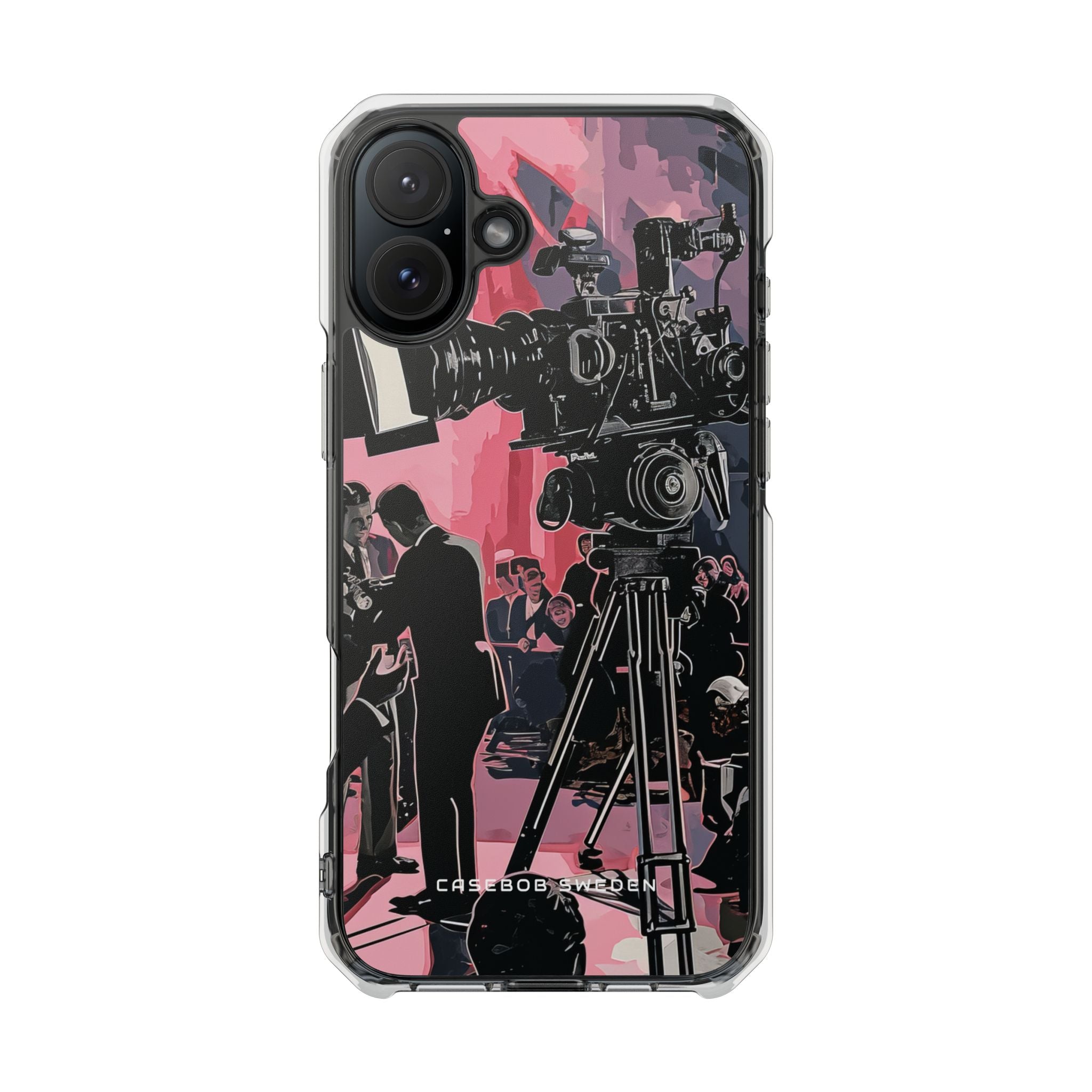 Retro Cinematic Spotlight iPhone 16 - Clear Impact Phone Case