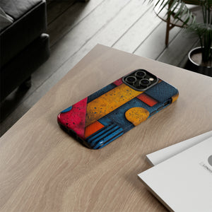 Neon Geometric Fusion - Protective Phone Case