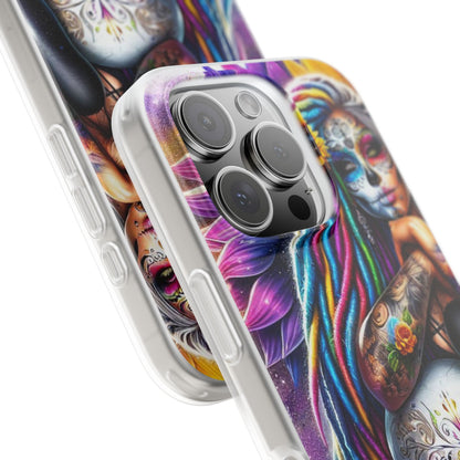 Sunflower Skull Glow iPhone 16 Pro Case - Soft