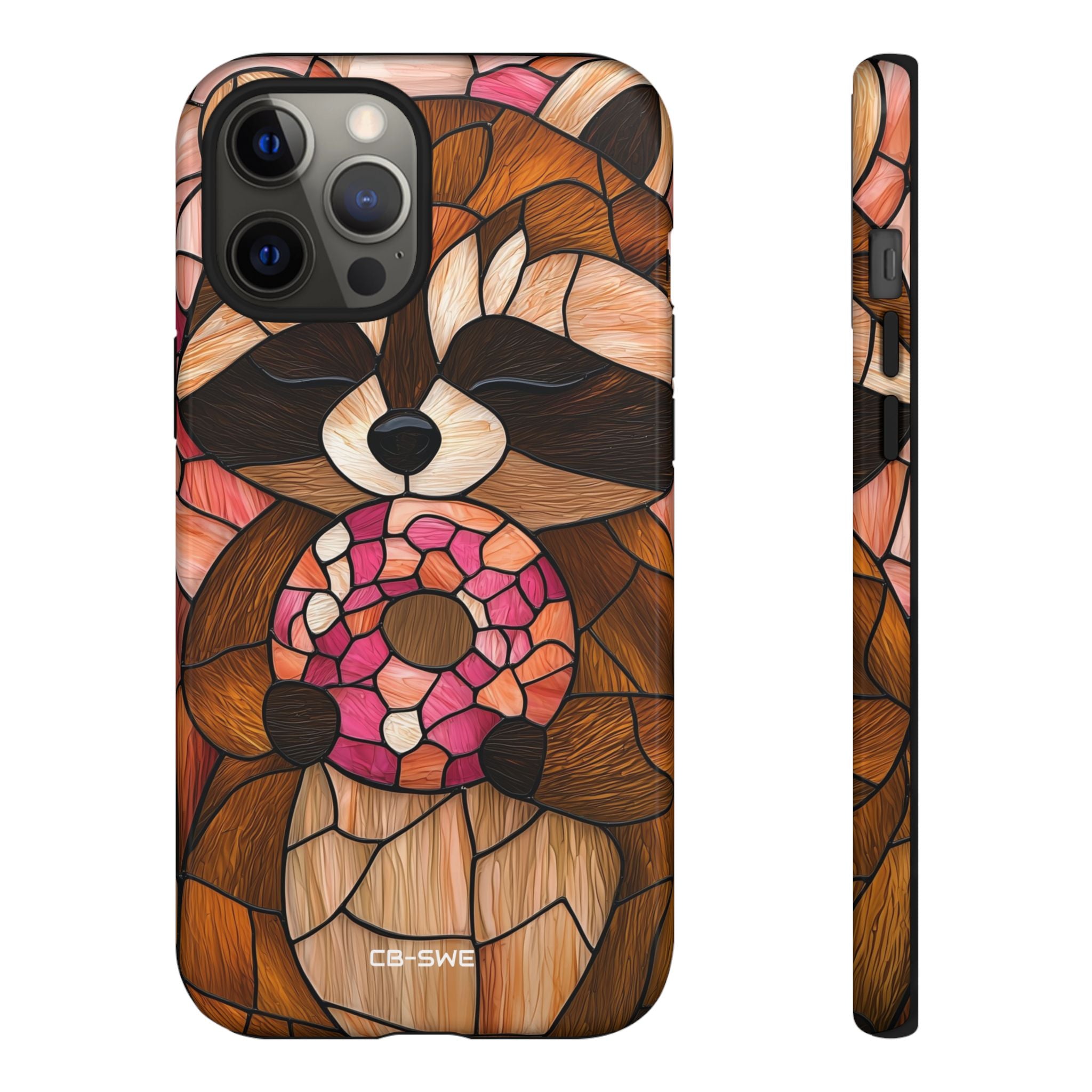 Raccoon Holds Donut - iPhone Case
