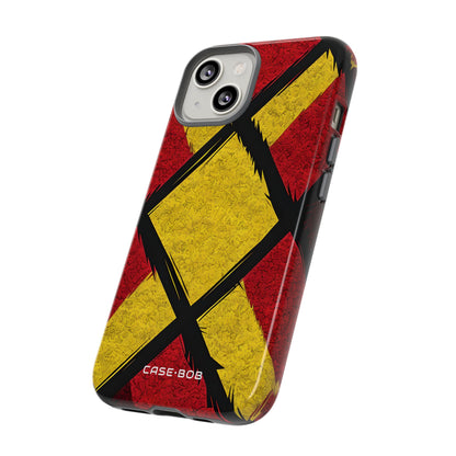 Cracked Diamond Grid iPhone 14 Case - Tough