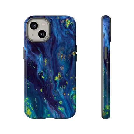 Green Opal Ink Art iPhone Case (Protective) iPhone 14 Glossy Phone Case