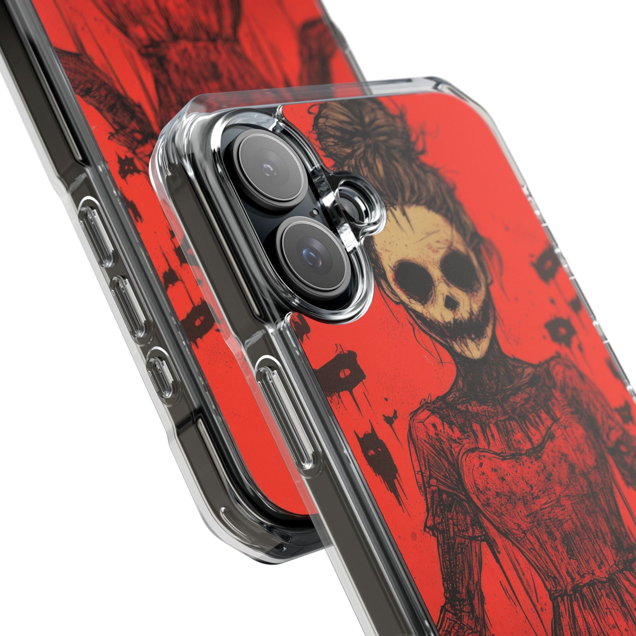 Haunting Scarlet Descent iPhone 16 - Clear Impact Phone Case