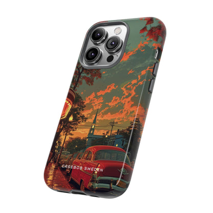 Mid-Century Nostalgia Streetscape iPhone 14 - Tough Phone Case