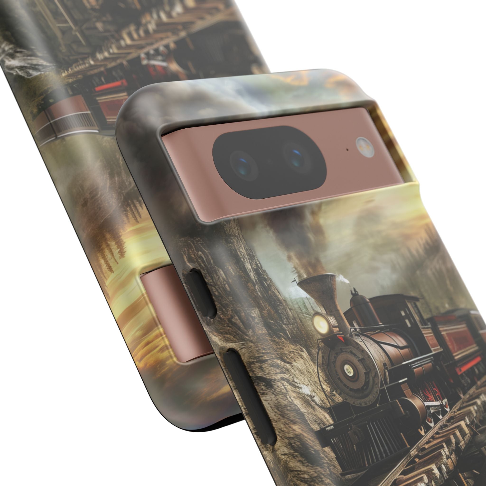 Vintage Steam Train Crossing Mountain Bridge Google Pixel 8 - Tough Phone Case