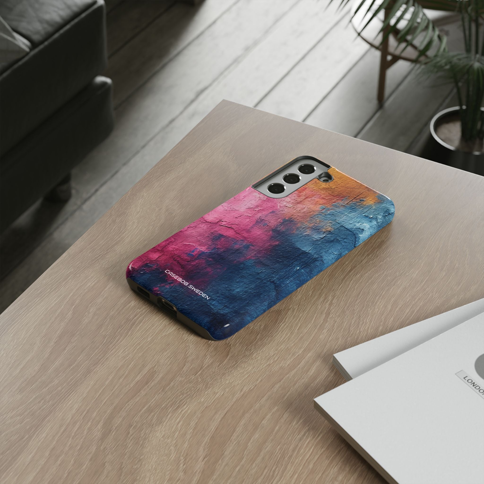 Blue Pink Abstract - Tough Samsung S22 Phone Case