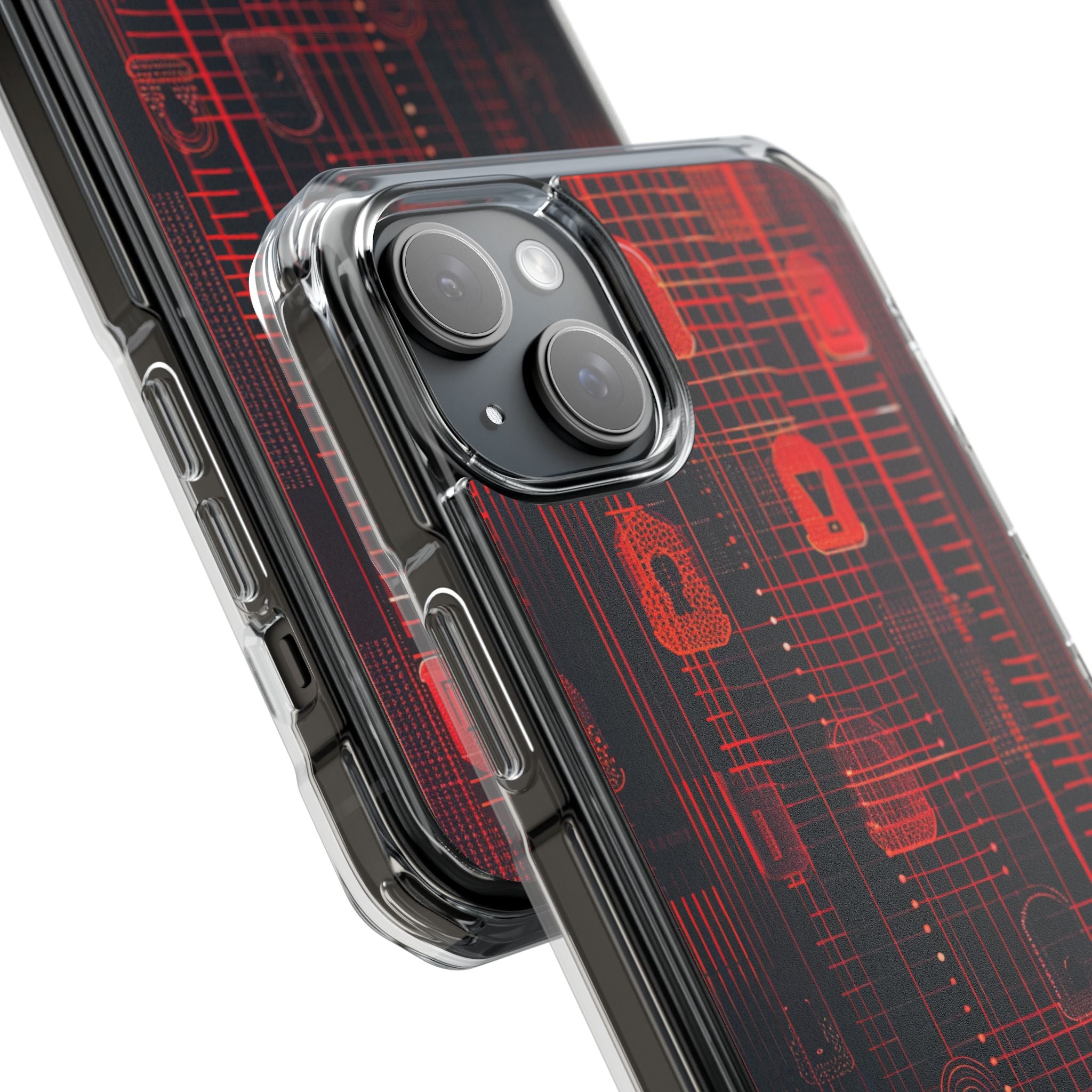 Cyber Locks Grid iPhone 15 - Impact Clear+