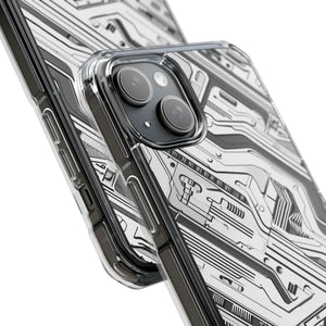 Techno Circuitry - Phone Case for iPhone (Clear Impact - Magnetic)