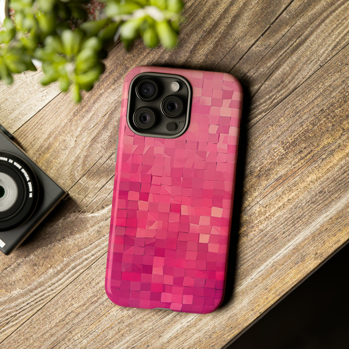 Pink Transition Squares - Protective Phone Case