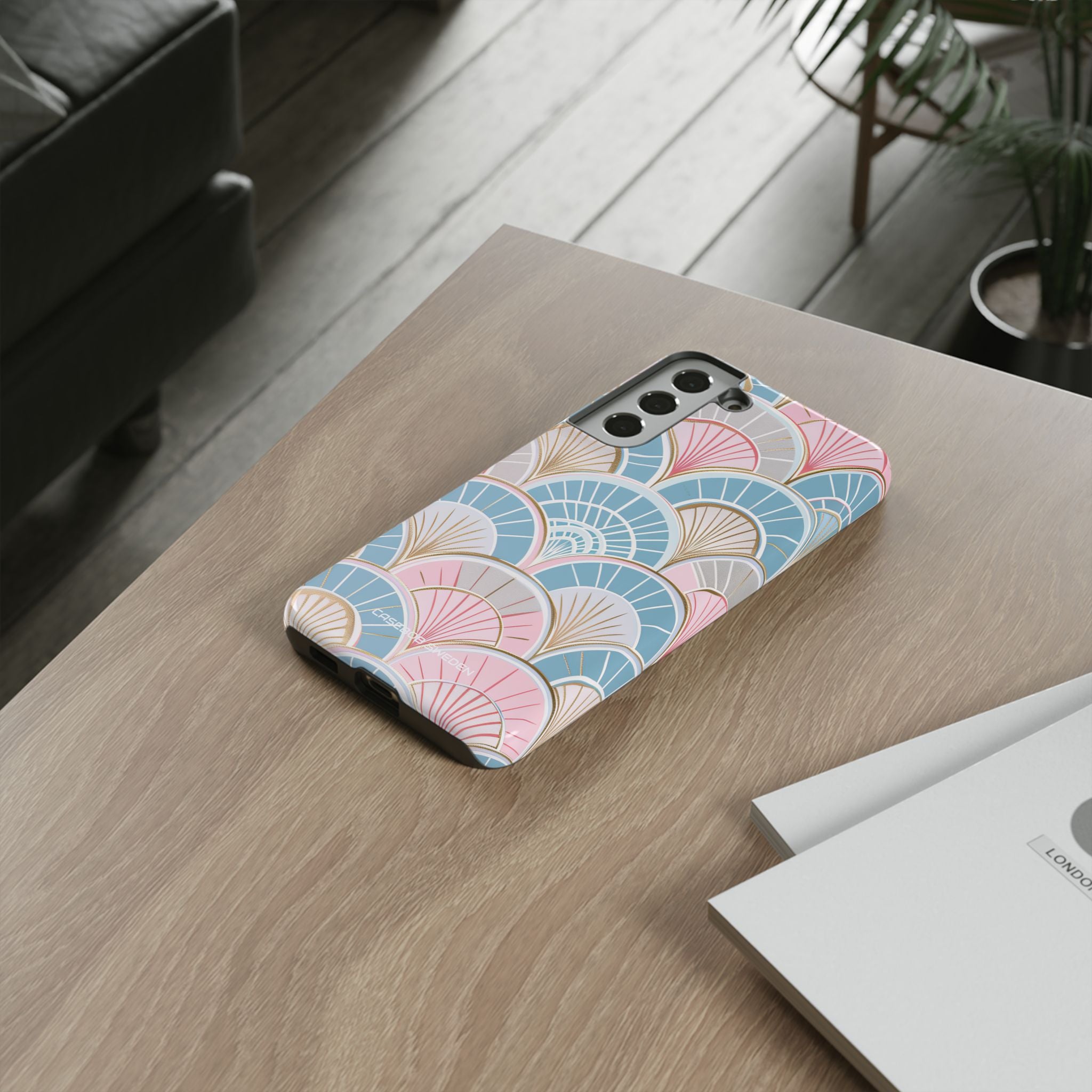 Art Deco Pastel Fan Pattern - Tough Samsung S22 Phone Case