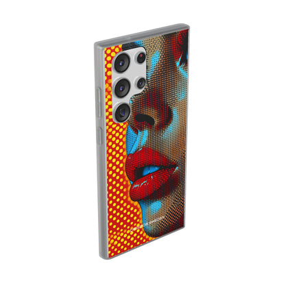 Yellow Red Pop Art Portrait - Flexi Samsung S23 Phone Case