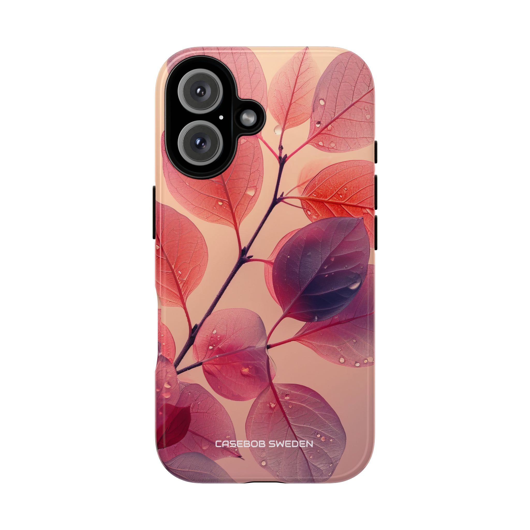 Pink Serenity Leaf Design - Tough iPhone 16 Phone Case