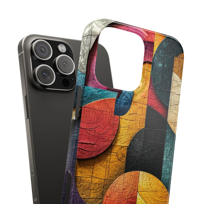 Vibrant Geometric Art - Slim iPhone 16 Phone Case