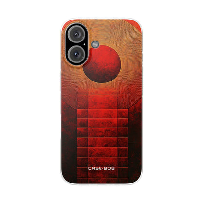 Crimson Orbit iPhone 16 Case - Soft