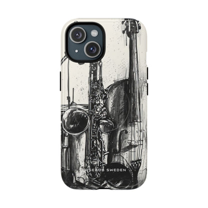 Jazz Instrument Line Symphony iPhone 15 | Tough+ Phone Case