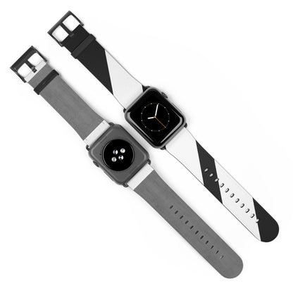 Diagonal Stripes BlackWhite - Watch Band