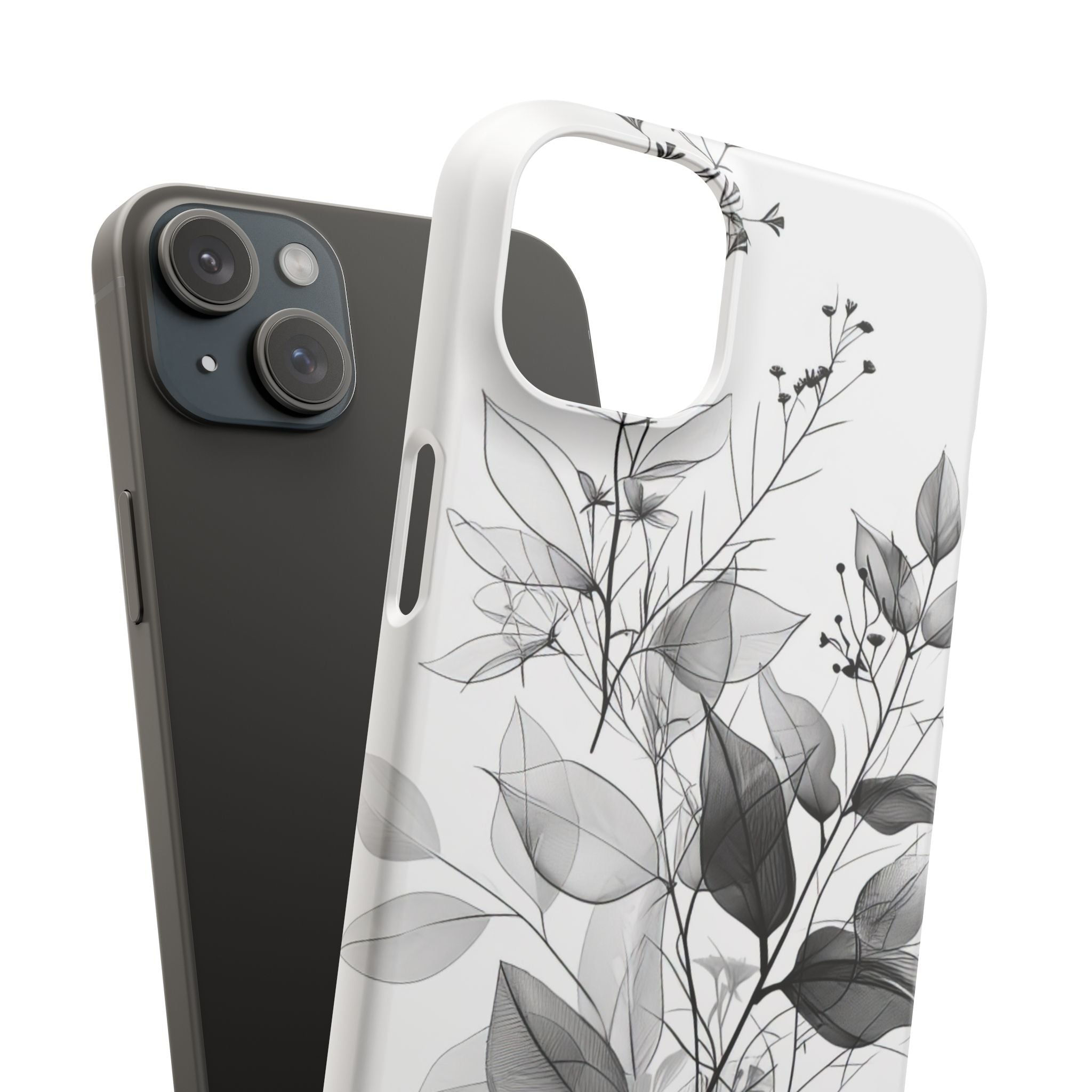 Botanical Line Harmony iPhone 15 - Schlanke Handyhülle