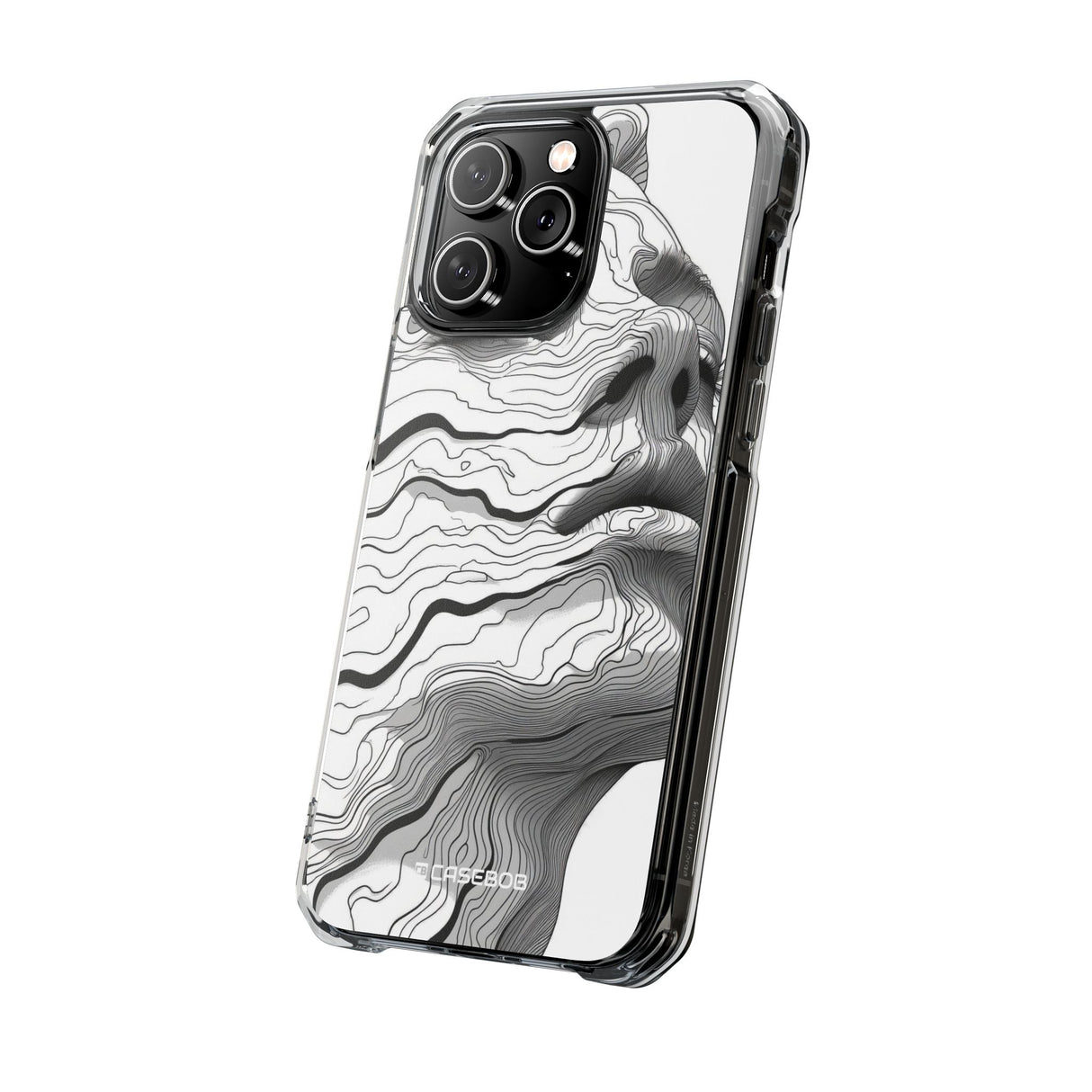 Topographic Serenity - Phone Case for iPhone (Clear Impact - Magnetic)