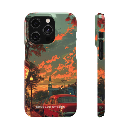 Mid-Century Nostalgia Streetscape iPhone 14 - Slim Phone Case