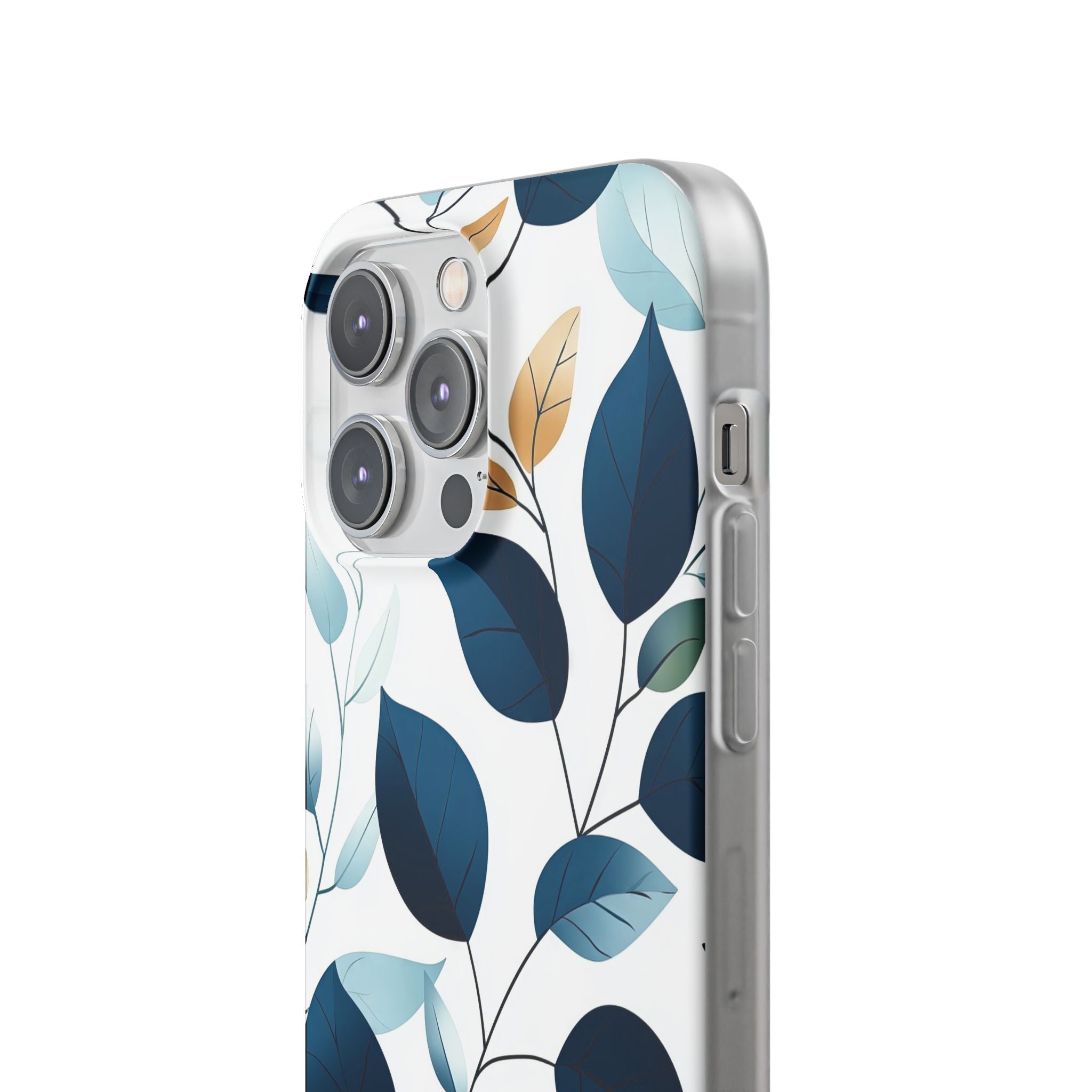 Navy Leaf Veins iPhone 14 Pro Max Case - Soft