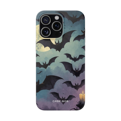 Glowing Bat Swarm iPhone 15 Pro Max Case - Soft