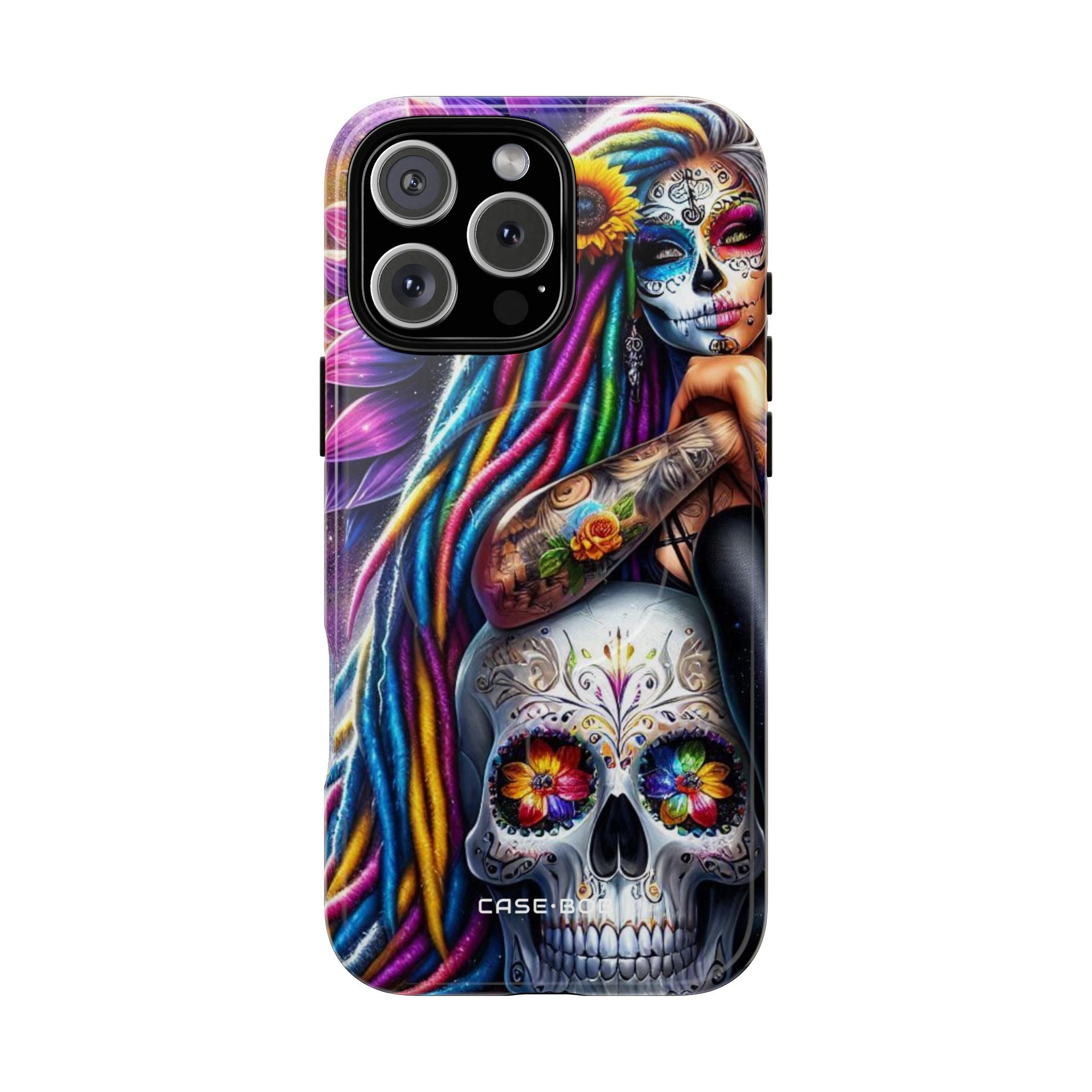 Sunflower Skull Glow iPhone 16 Pro Max Case - Tough+