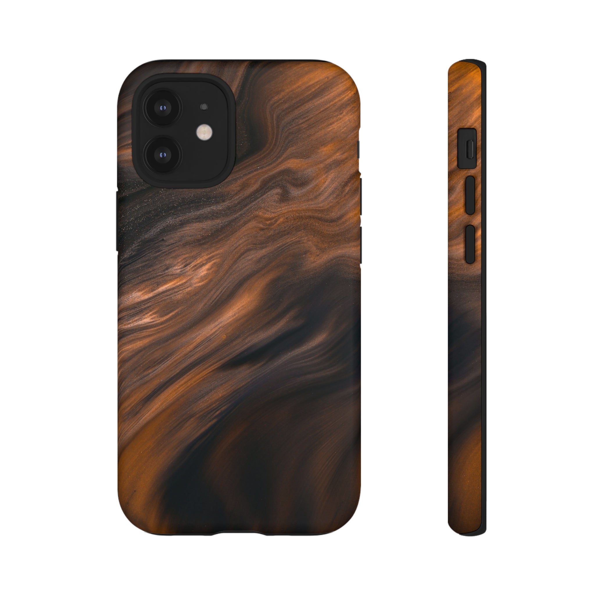 Brown Mist Ink Art iPhone Case (Protective) iPhone 12 Mini Matte Phone Case