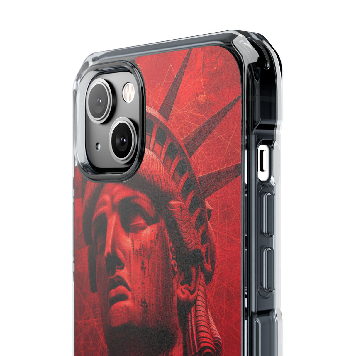 Red Liberty Revolution - Phone Case for iPhone (Clear Impact - Magnetic)