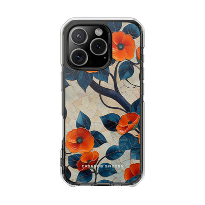 Orange Blossoms Mosaic Harmony iPhone 16 - Clear Impact Phone Case