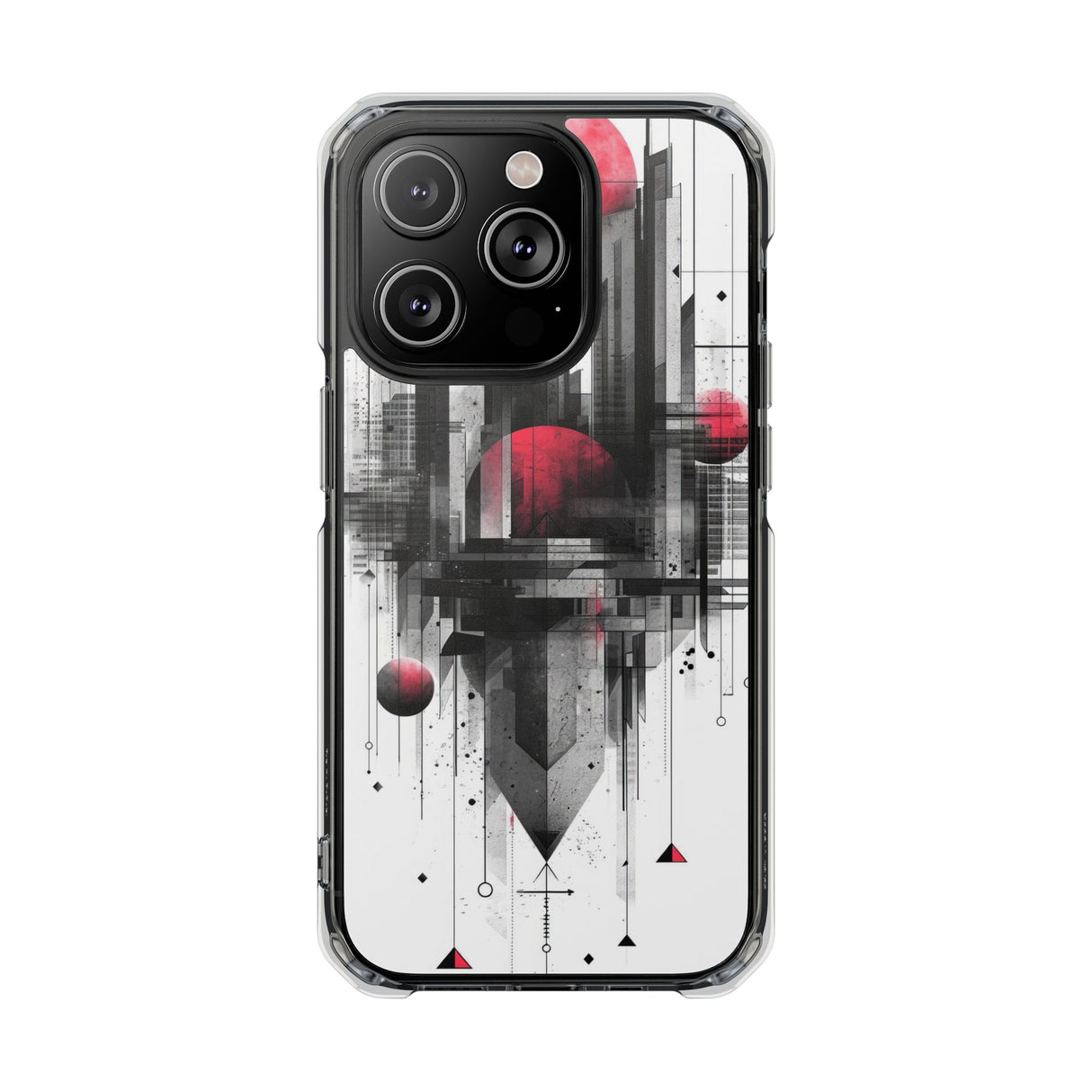 Cyber ​​Gridscape – Handyhülle für iPhone (Clear Impact – Magnetisch)