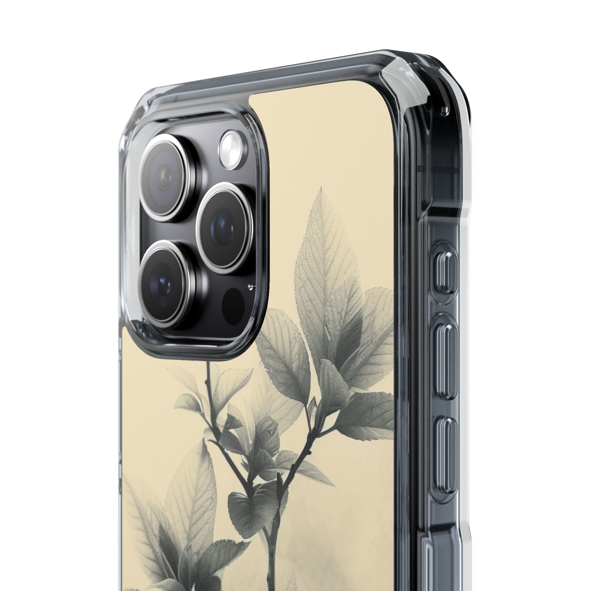 Beige Branch Art - Clear Impact iPhone 15 Phone Case