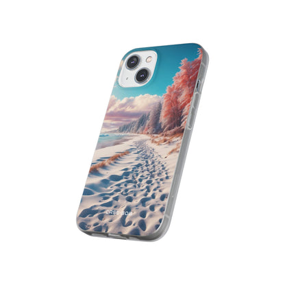 Snowy Footprints iPhone 14 Case - Soft